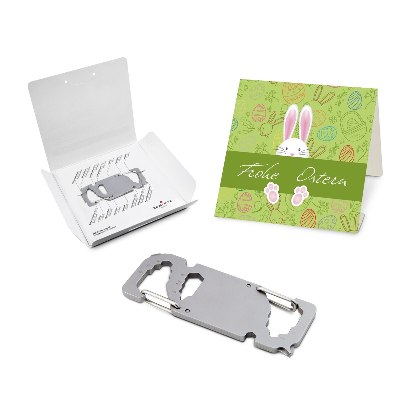 ROMINOX® Key Tool / Multifunktionswerkzeug im Motiv-Mäppchen Osterhase
