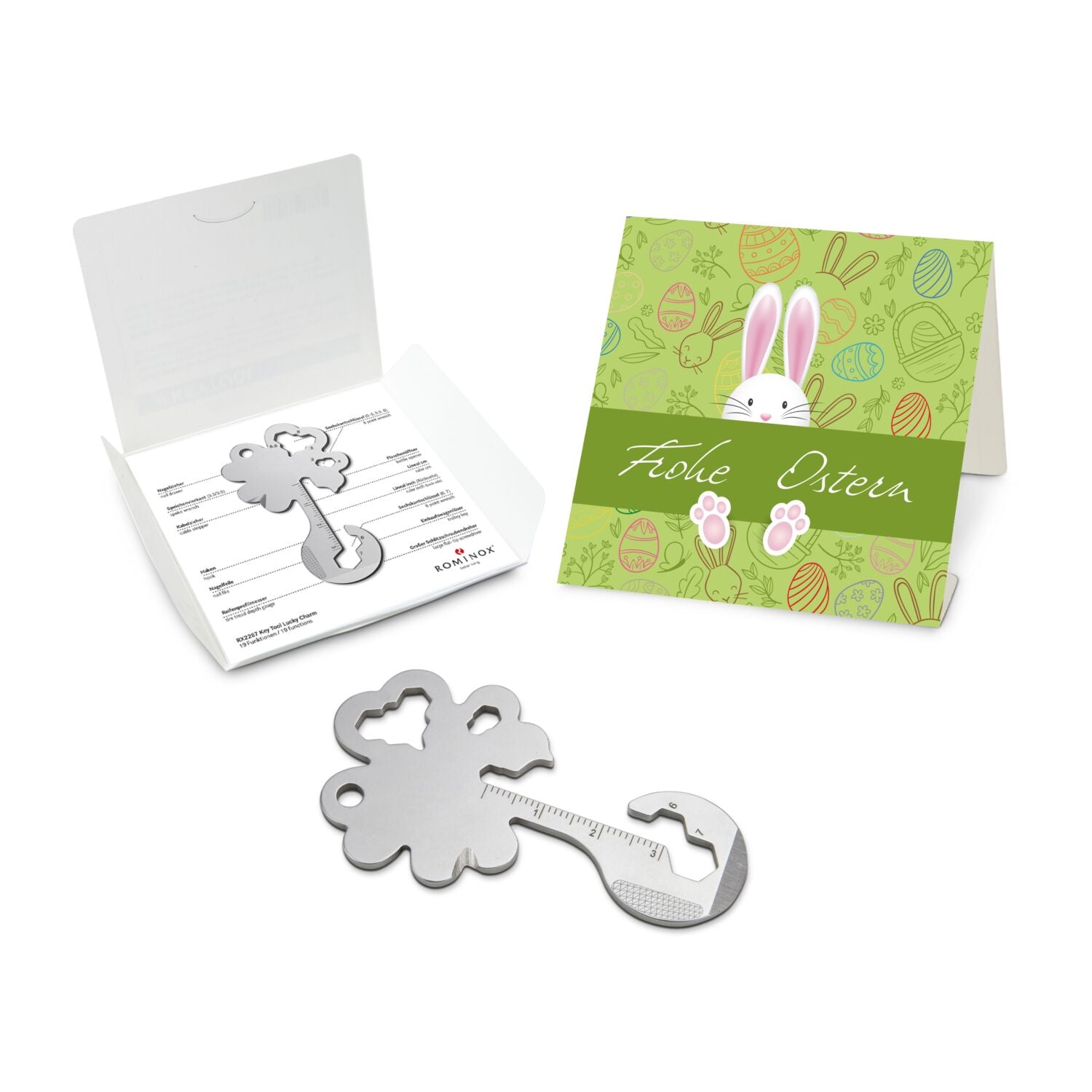 ROMINOX® Key Tool / Multifunktionswerkzeug im Motiv-Mäppchen Osterhase