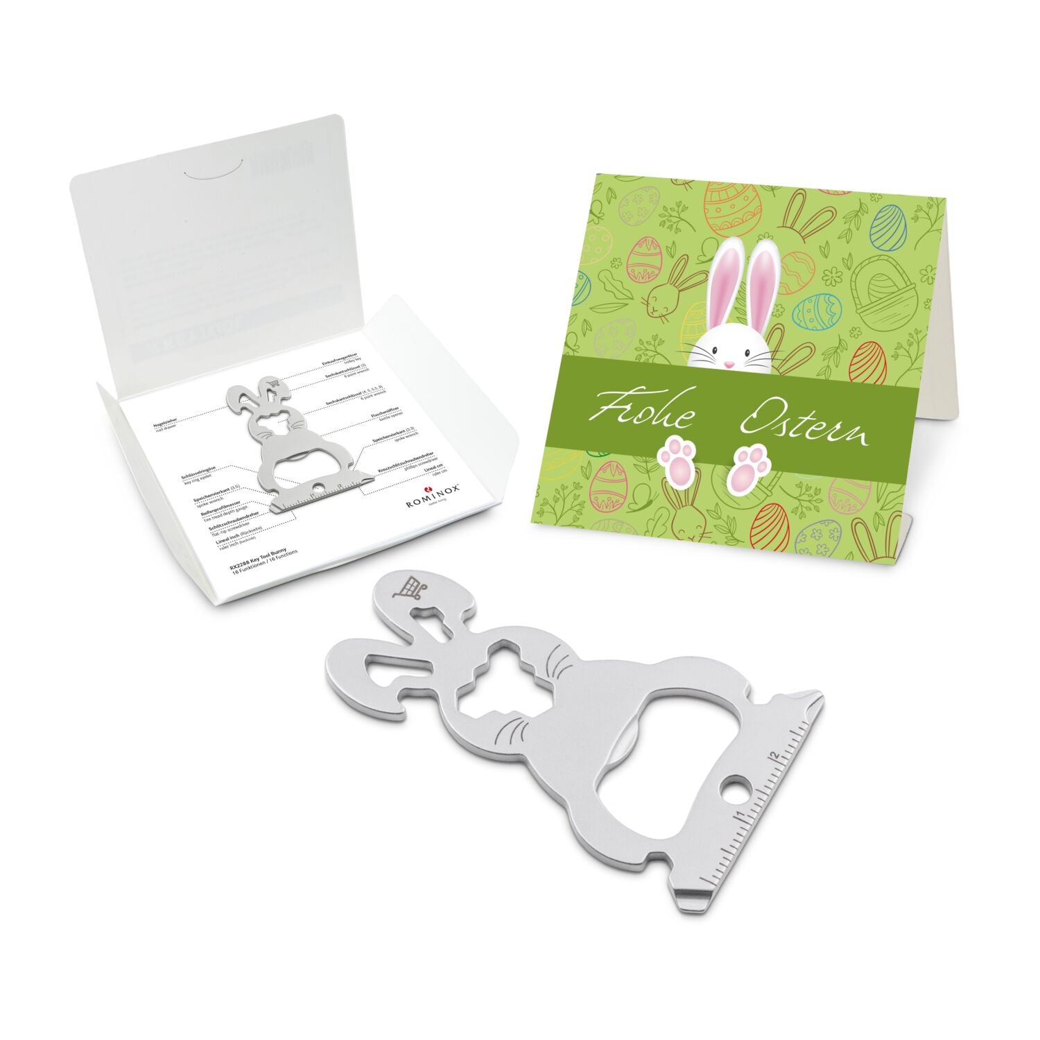 ROMINOX® Key Tool / Multifunktionswerkzeug im Motiv-Mäppchen Osterhase