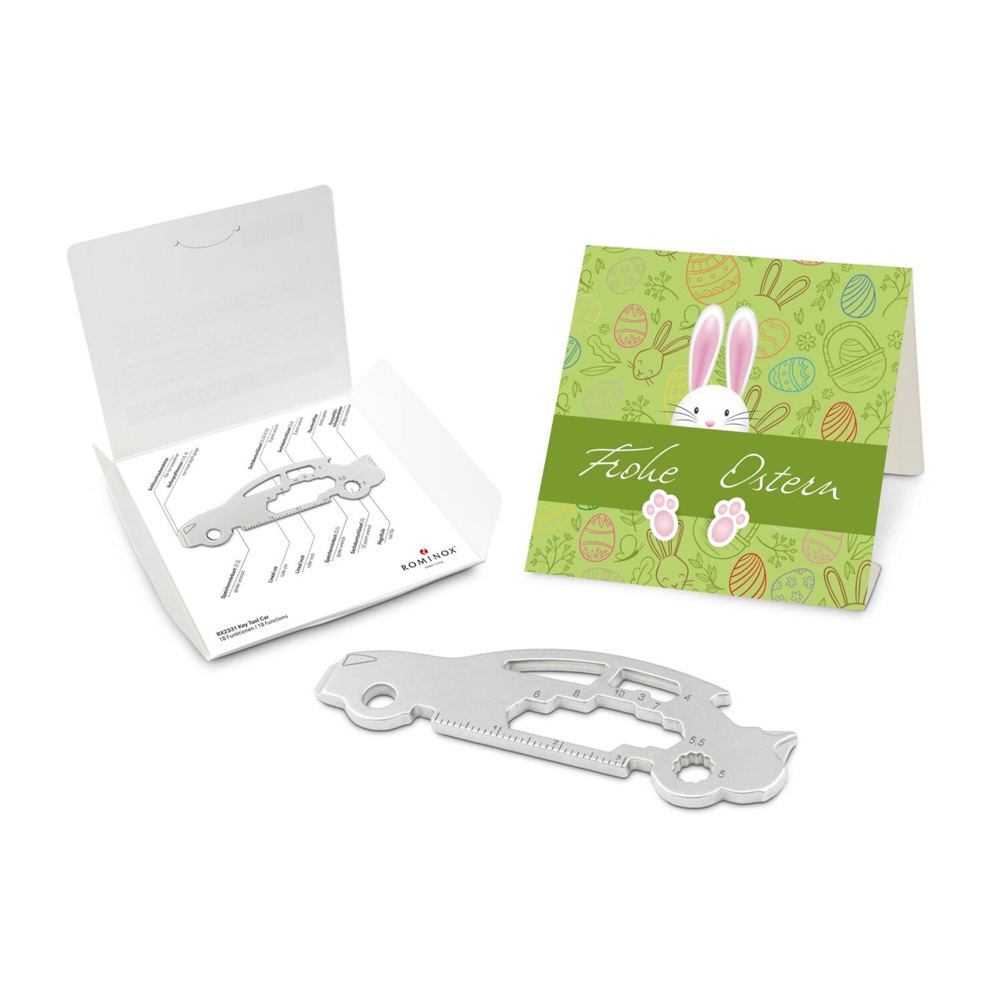 ROMINOX® Key Tool / Multifunktionswerkzeug im Motiv-Mäppchen Osterhase