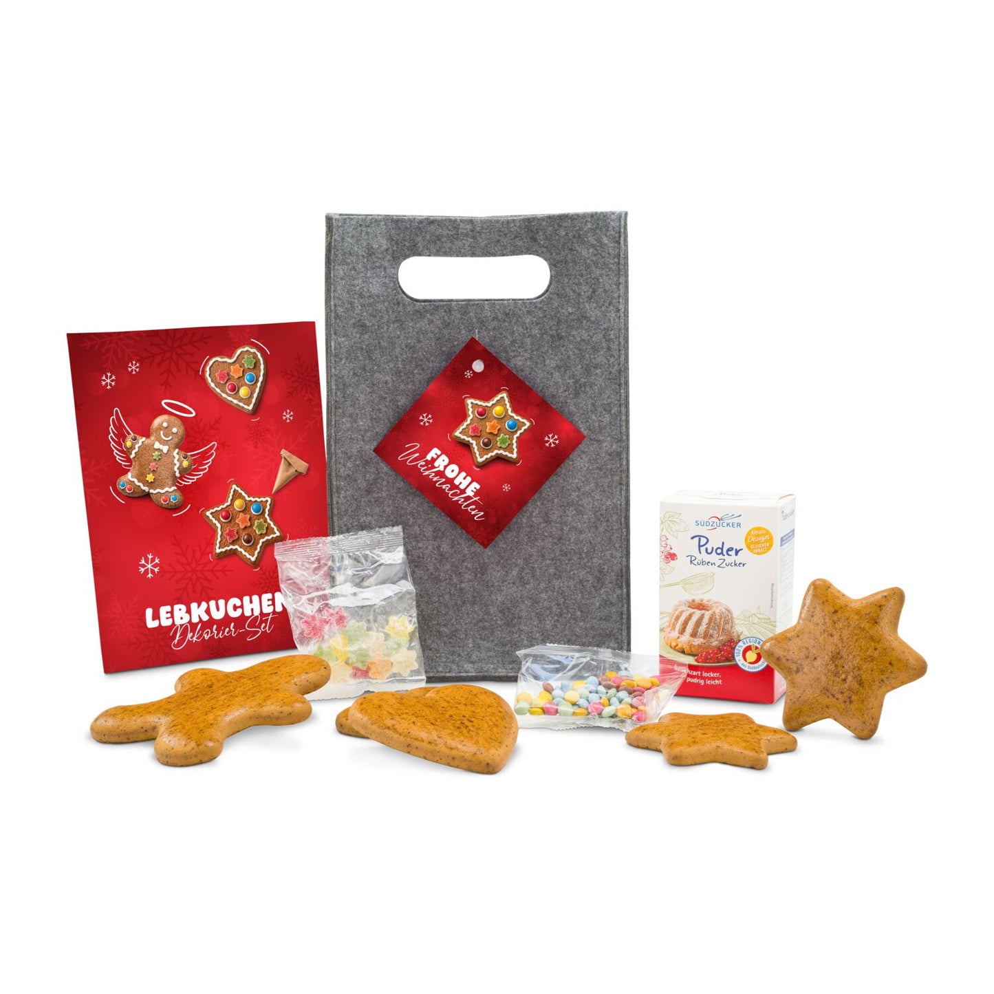 Kreativset Lebkuchenfiguren, Dekorier-Set mit 5 Lebkuchenteilen (480 g)