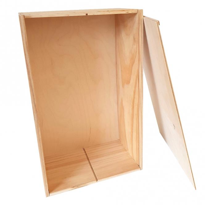 Holzkiste 2er mit Schiebedeckel und Gravur deines Logos / Designs