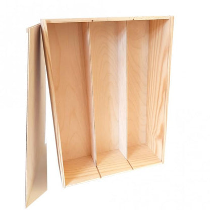 Holzkiste 3er mit Schiebedeckel und Gravur deines Logos / Designs