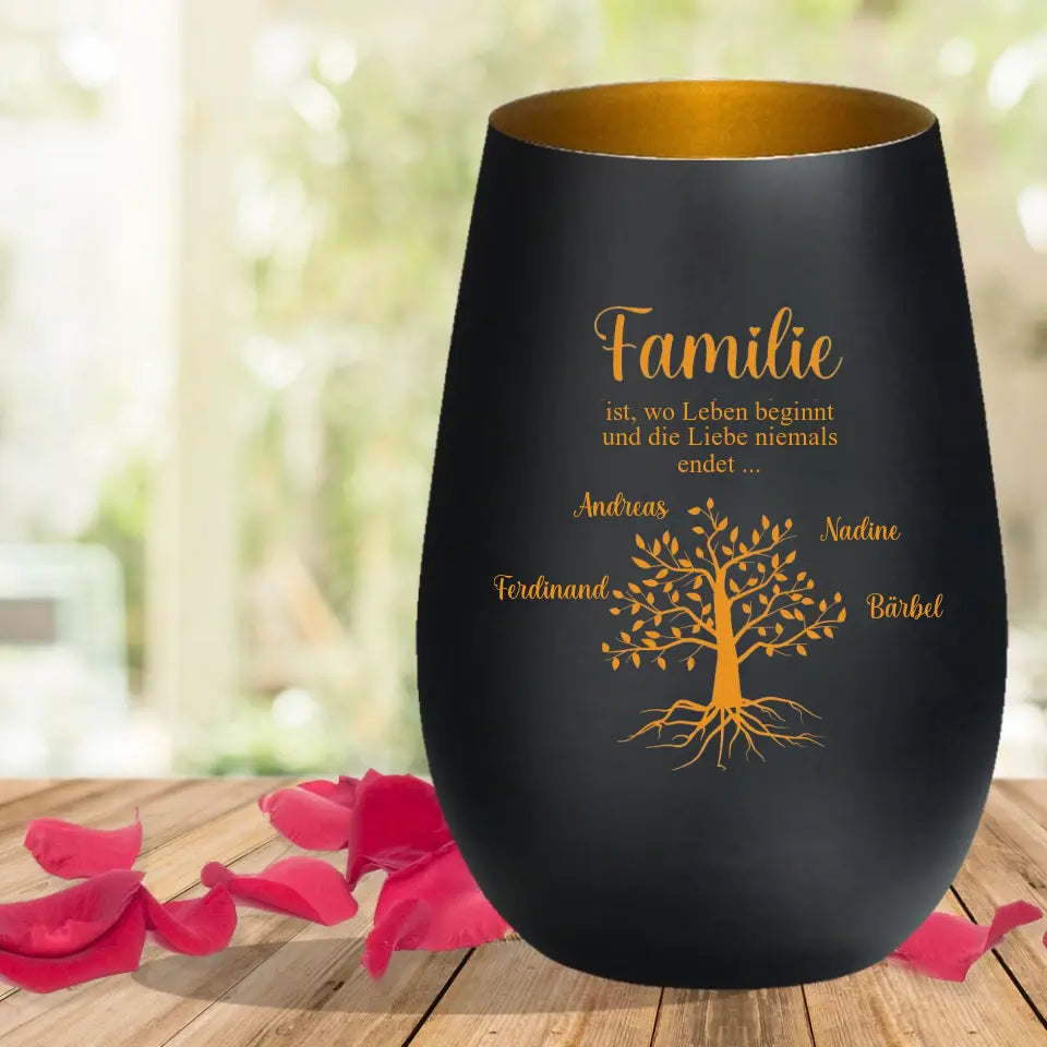 Lantern family tree engraved with your desired name