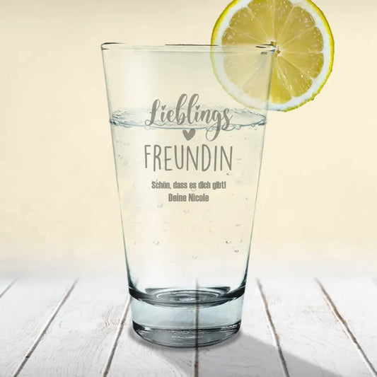 Engraved drinking glass from Leonardo for your family or friends