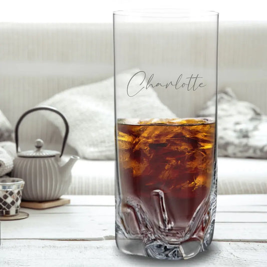 Long drink glass engraved with your desired name