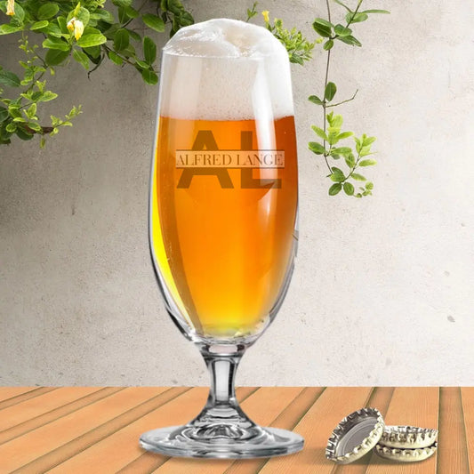 Elegant beer glass / pilsner glass engraved with your desired name