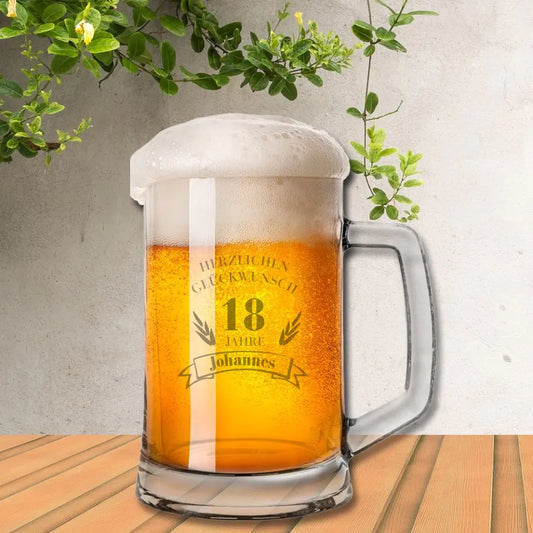 Beer mug 0.3 or 0.5 l with individual engraving for your birthday