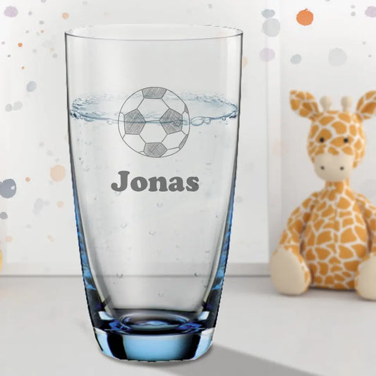 Colored drinking glass / juice glass Color with engraving for children