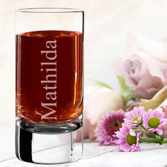 Shot glass / stamper engraved with name