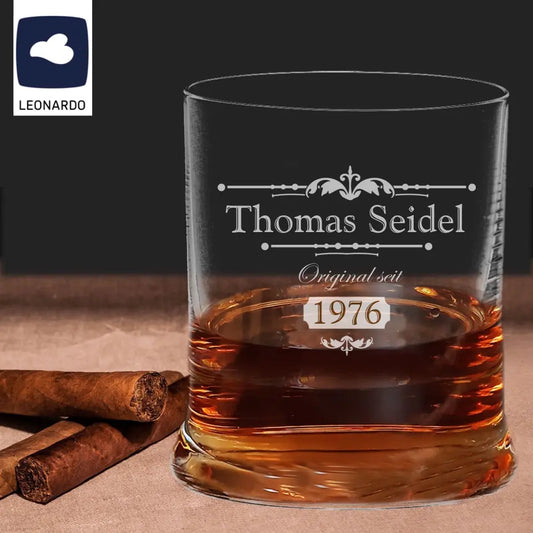 Personalized whiskey glass with engraving
