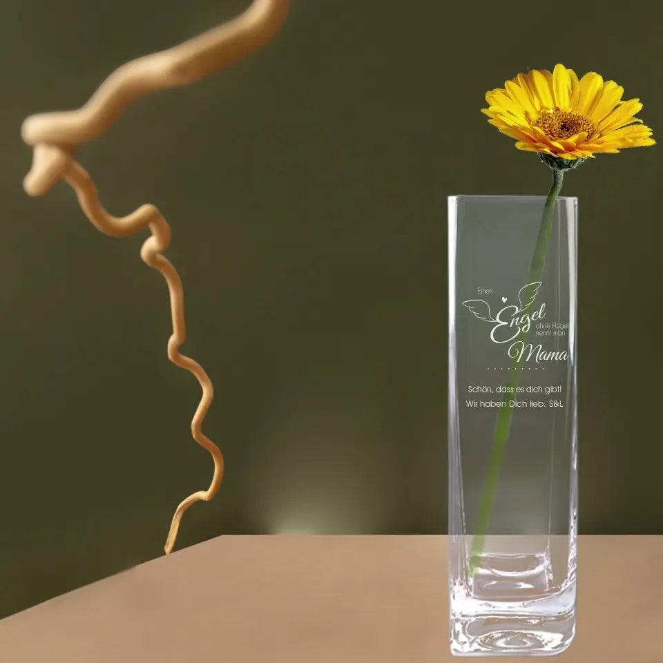 Leonardo Vase mit Spruch und Wunschtext graviert - Geschenk zum Muttertag