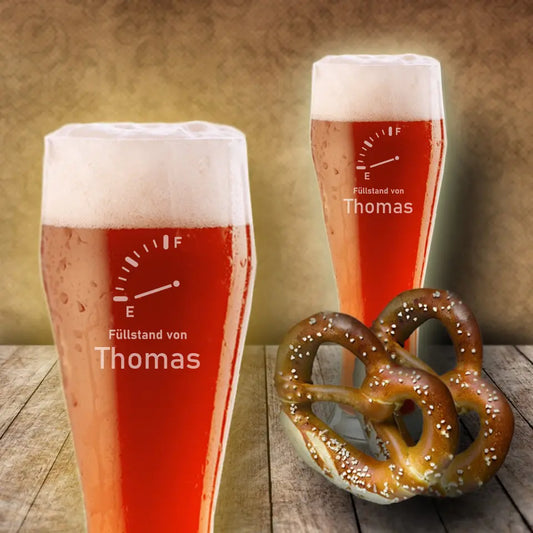 Dein individuell graviertes Weizenbierglas Füllstand | Name