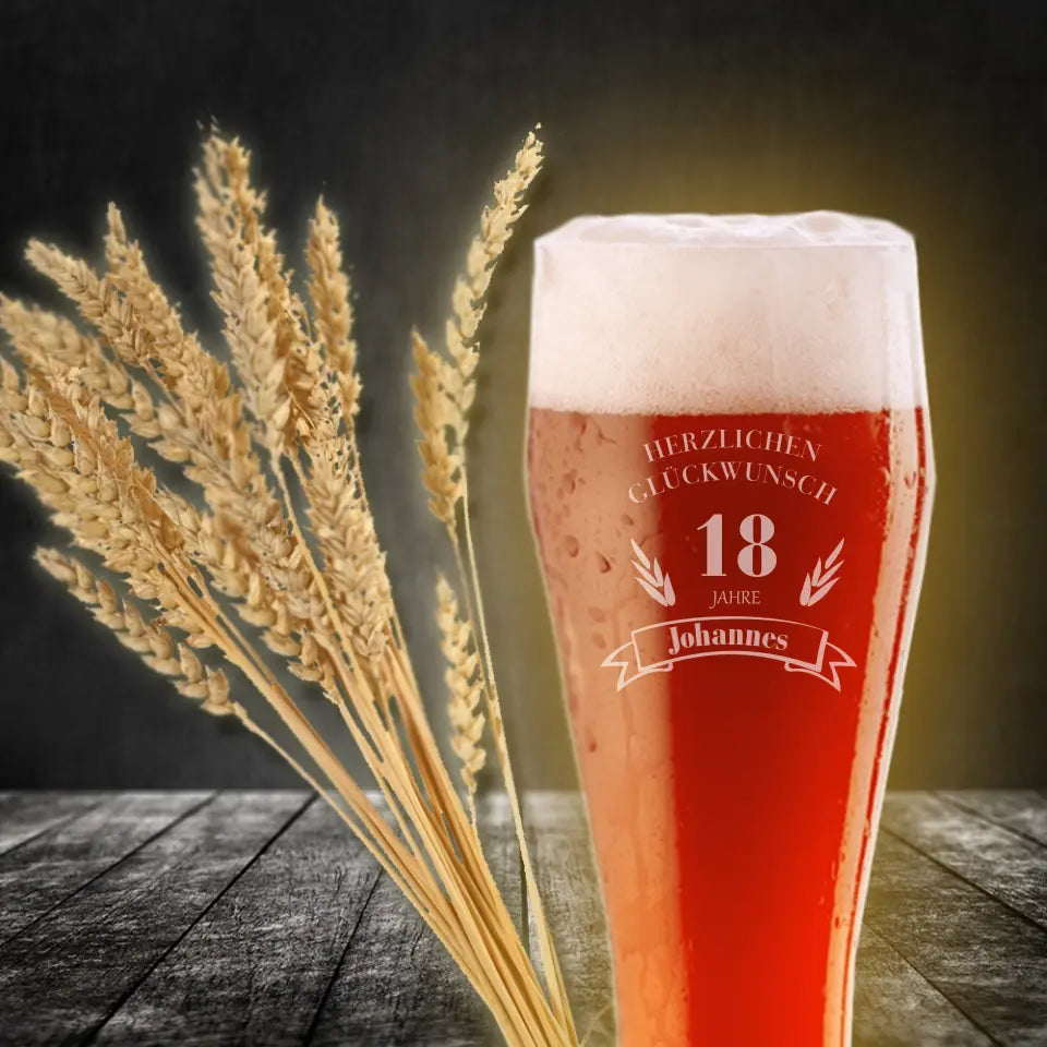 Weizenbierglas mit persönlicher Gravur - Geschenk zum Geburtstag