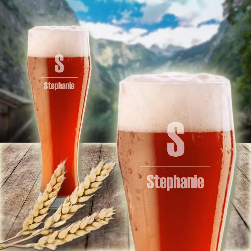 Weizenbierglas mit deinem Namen personalisiert