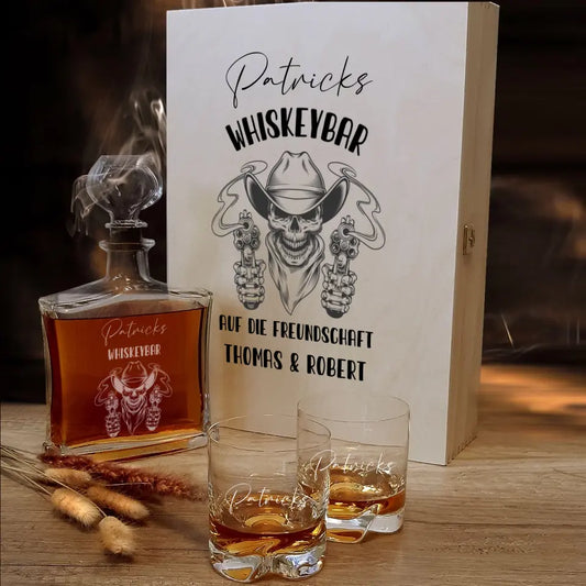 Individuell bedrucktes Whisky Geschenkset mit Wunschtext