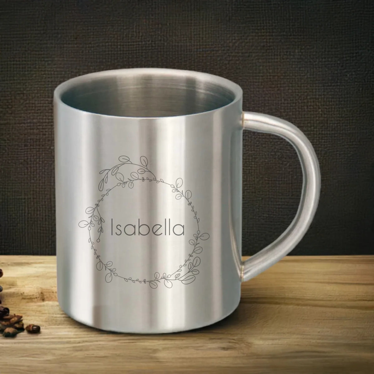 Tasse / Becher aus Edelstahl mit Namen graviert – Eve Agsten