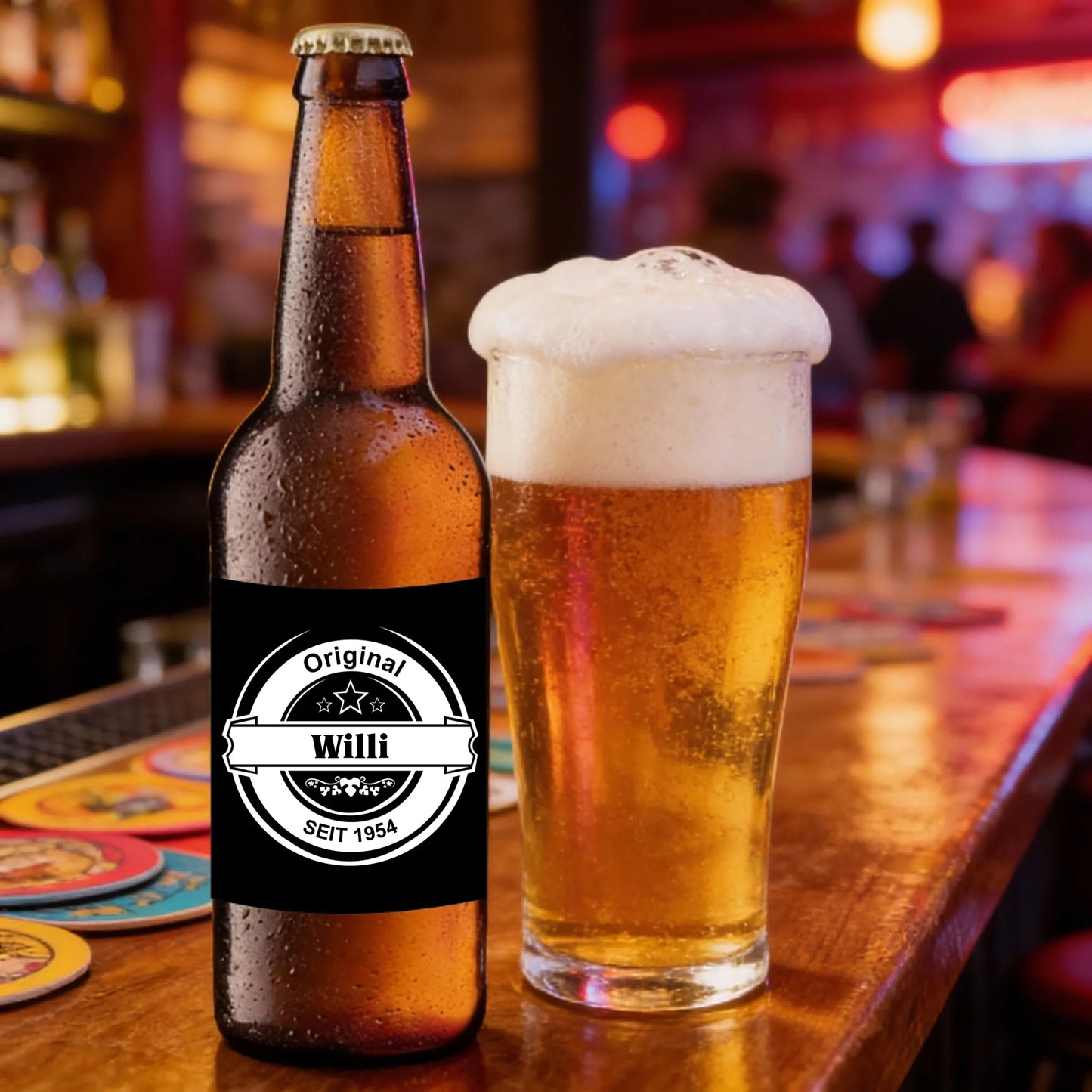 Etikett für Bierflaschen mit Fotodruck deines Logos / Gravur