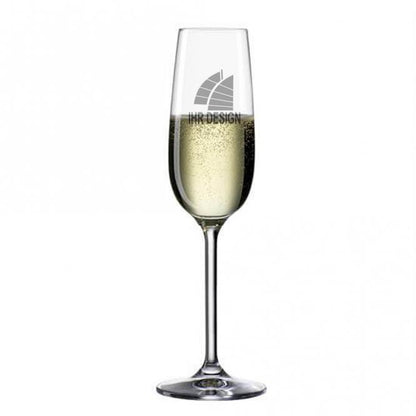 Sektglas / Champagnerkelch mit Gravur deines Logos / Designs 190 ml