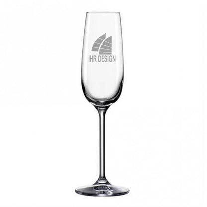 Sektglas / Champagnerkelch mit Gravur deines Logos / Designs 190 ml