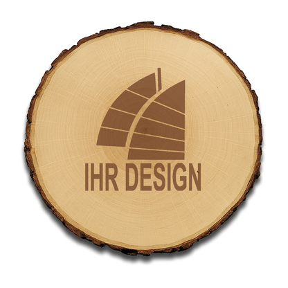 Untersetzer aus Holz (groß) / Rindenholzbrett mit Gravur deines Logos / Designs