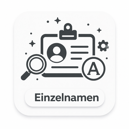 Einzelnamen / variable Daten