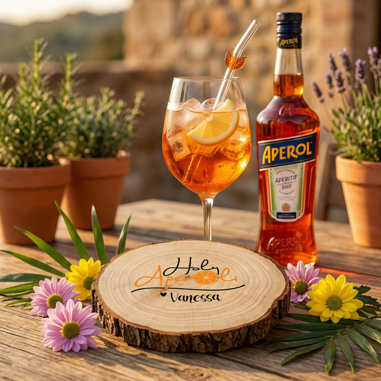 Holy Aperoli Aperol Untersetzer mit deinem Namen bedruckt