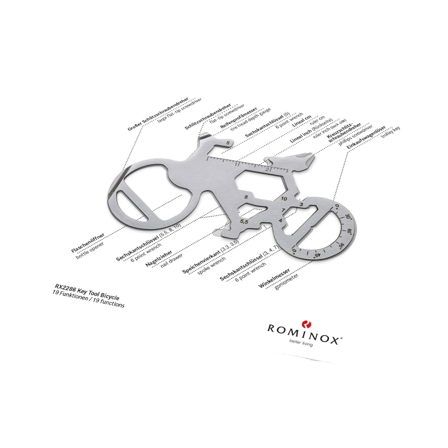 ROMINOX® Key Tool // Bicycle - 19 functions (Fahrrad)