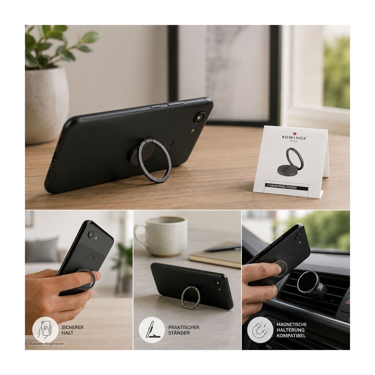 ROMINOX® Handy Ring // Phono 3-in-1 - inkl. Standardverpackung