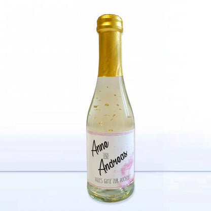 Piccolo Sekt mit Blattgold und Fotodruck deines Logos / Designs