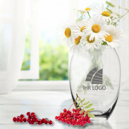 Blumenvase mit Gravur deines Logos / Designs