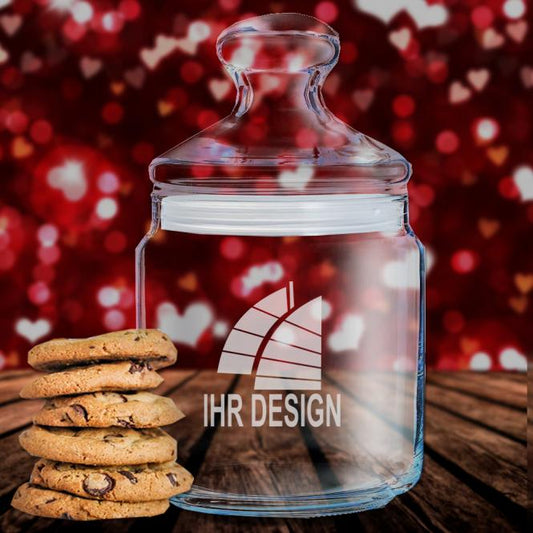 Keksglas / Bonbonglas mit Gravur / Fotodruck deines Logos / Designs 0,75 l