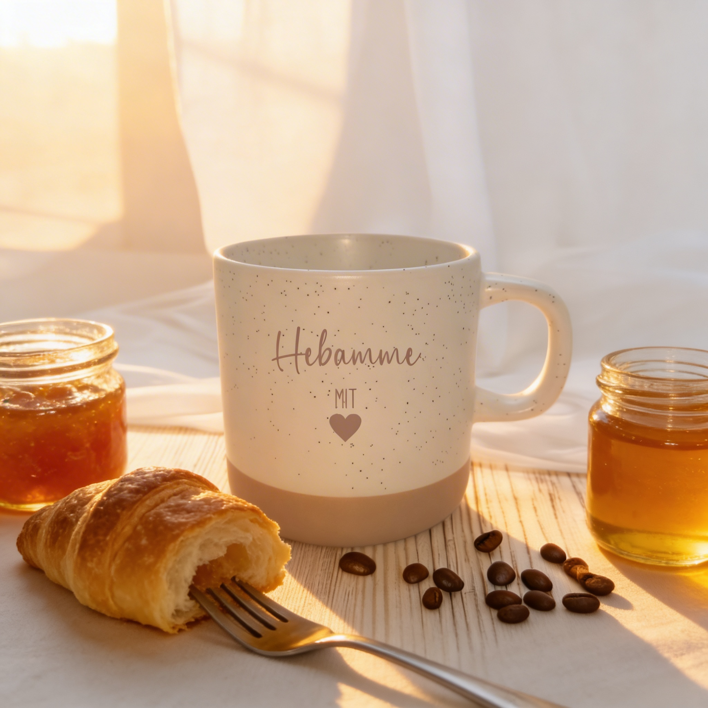 Keramik Tasse mit individueller Gravur - mit Herz