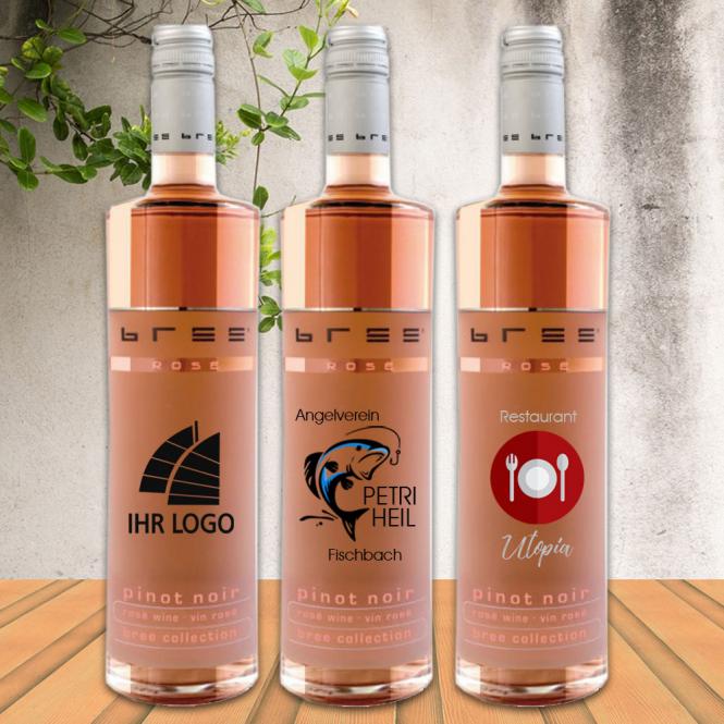 Bree Weinflasche mit Fotodruck deines Logos / Designs (Weißwein, Rosé, Rotwein)