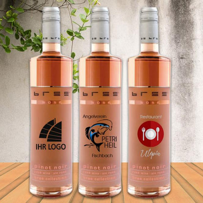 Bree Weinflasche mit Fotodruck deines Logos / Designs (Weißwein, Rosé, Rotwein)