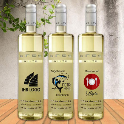 Bree Weinflasche mit Fotodruck deines Logos / Designs (Weißwein, Rosé, Rotwein)