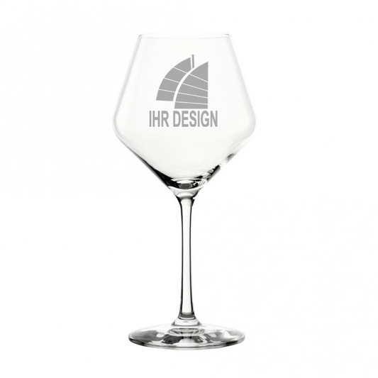 Burgunderglas mit Gravur deines Logos / Designs