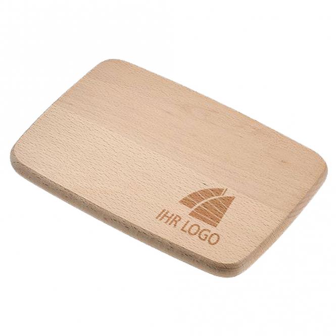 Schneidebrett / Frühstücksbrett Holz mit Gravur deines Logos / Designs 220x147 mm