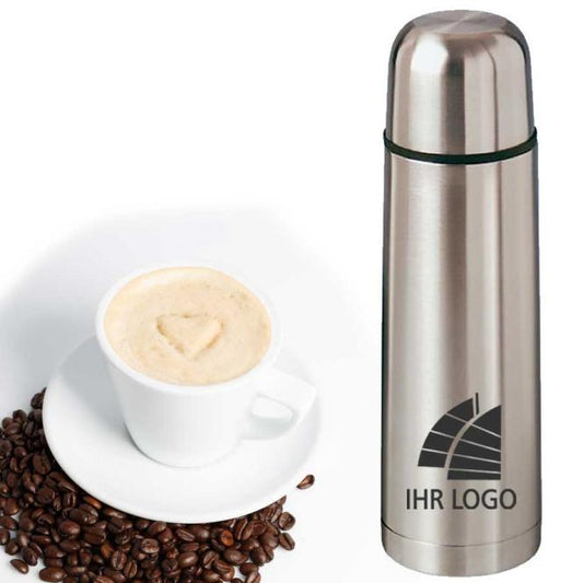 Thermosflasche aus Edelstahl mit Gravur deines Logos / Designs 0,7 l (optional mit Namen)