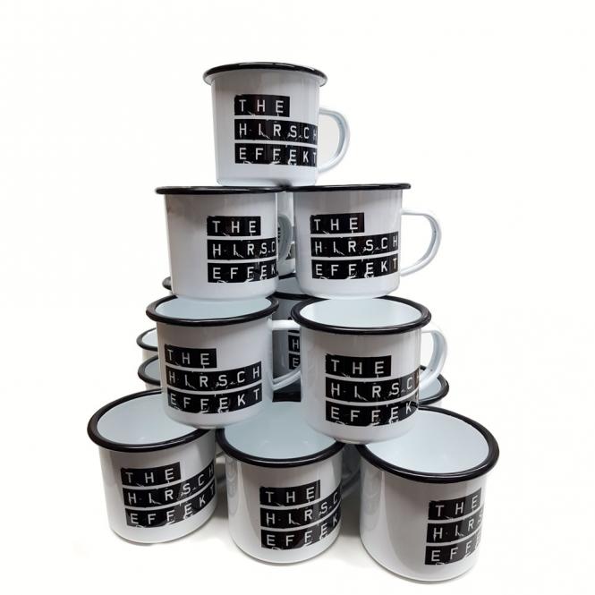Emaille Tasse / Becher mit Fotodruck deines Logos / Designs (4-farbig)