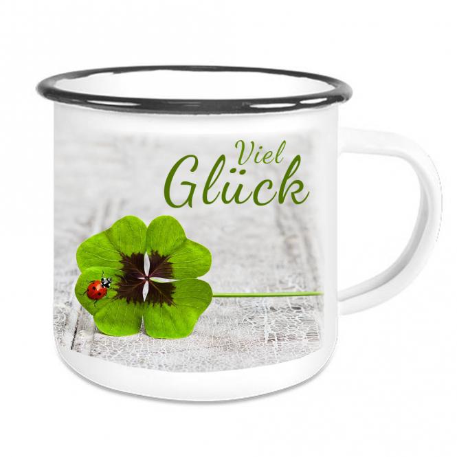 Emaille Tasse / Becher mit Fotodruck deines Logos / Designs (4-farbig)