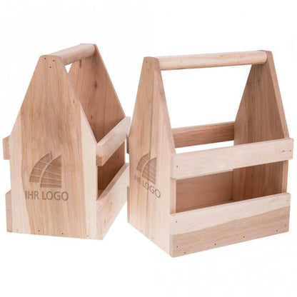 Männerhandtasche / Flaschenträger aus Holz mit Gravur deines Logos / Designs