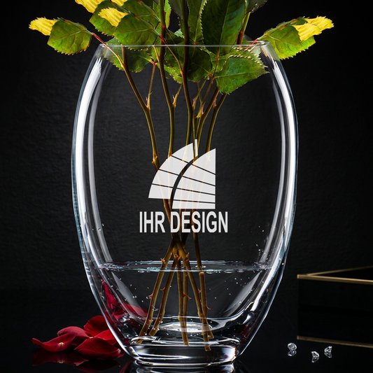 Blumenvase mit Gravur deines Logos / Designs