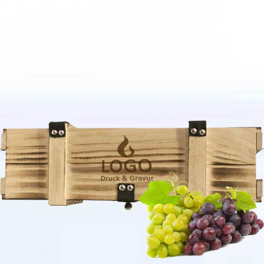 Holzkiste / Holzbox 1er geflammt mit Gravur deines Logos / Designs