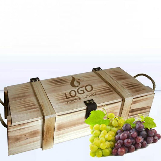 Holzkiste / Holzbox 2er geflammt mit Gravur deines Logos / Designs