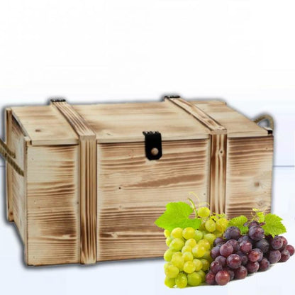 Holzkiste / Holzbox 6er geflammt mit Gravur deines Logos / Designs
