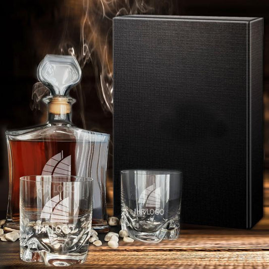 Whisky Geschenk-Set für Mitarbeiter / Kunden mit Gravur deines Logos / Designs