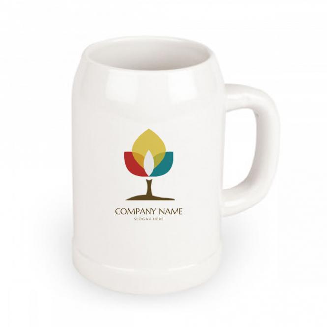 Keramik﻿ Bierkrug / Bierseidel mit deinem Logo bedruckt 0,5l