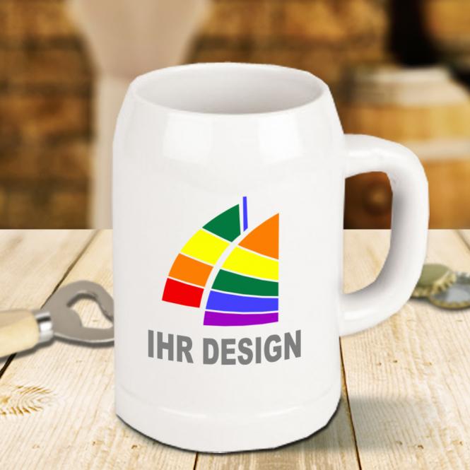 Keramik﻿ Bierkrug / Bierseidel mit deinem Logo bedruckt 0,5l