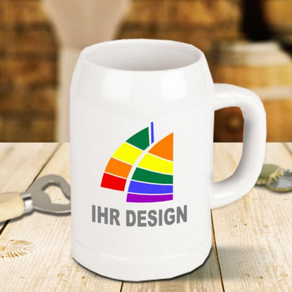 Keramik﻿ Bierkrug / Bierseidel mit deinem Logo bedruckt 0,5l